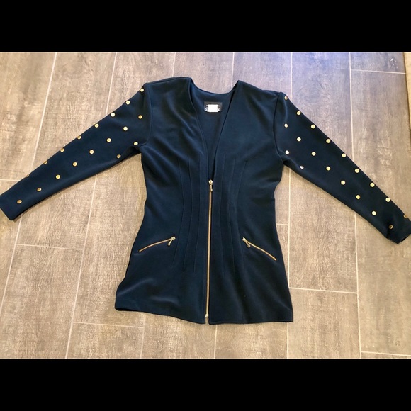 Dina Bar- EL vintage brass studded jacket M - Picture 1 of 8